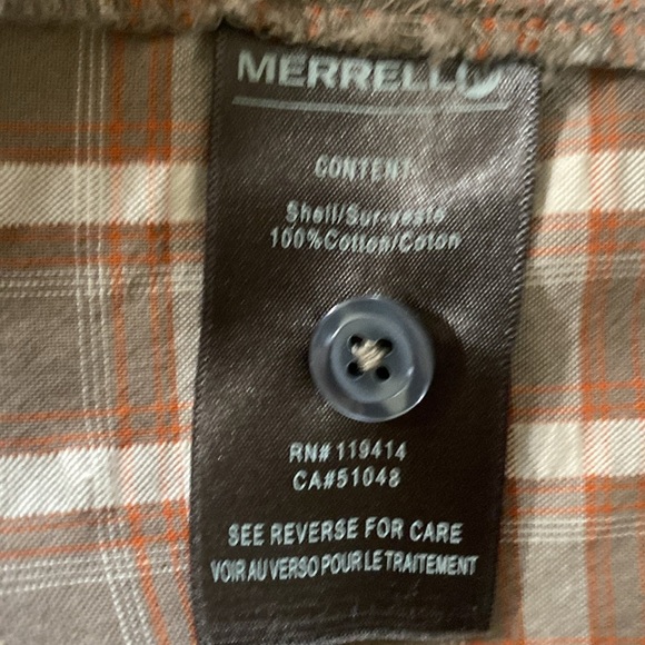 Merrell Men’s Large Plaid Shirt upf 30+ - Picture 6 of 10